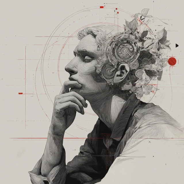 Thinking Man Past Present Future Artistic