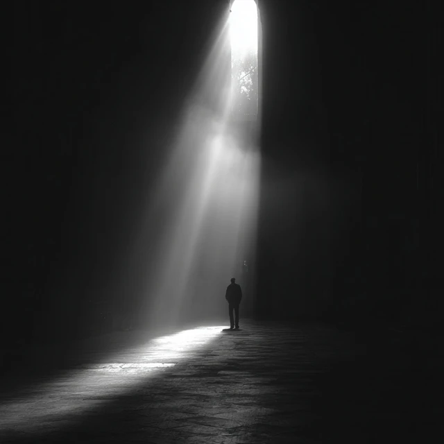 Man at the doorway Light and Shadow