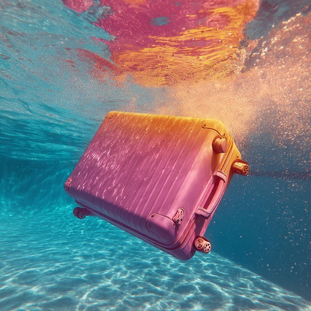 Luggage Suitcase Underwater Swimming Pool Summer Vibes