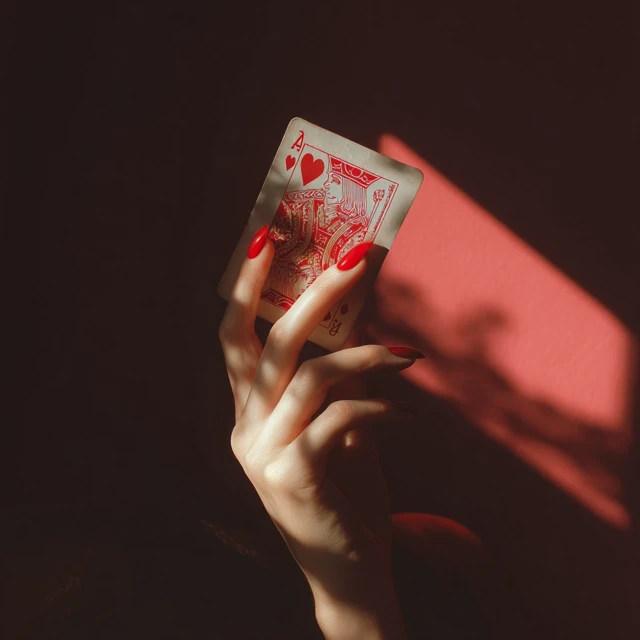 Female Hand Holding Playing Card Photography