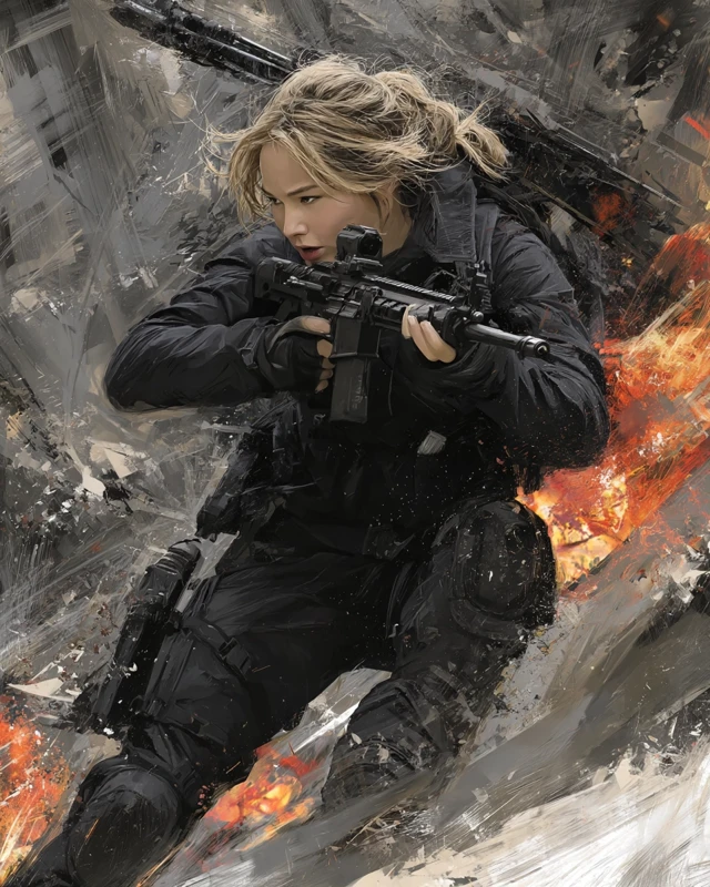 Jennifer Lawrence US Army Commando in Action