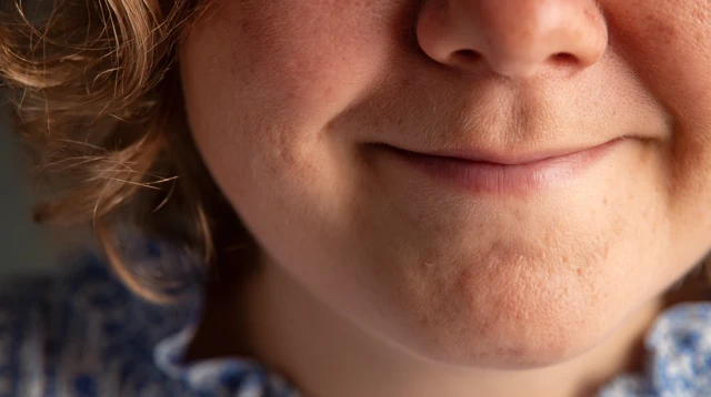 Close Up Portrait of a Chubby Child Smiling