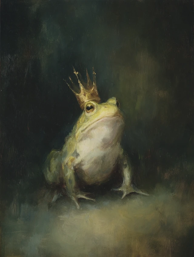 Frog Portrait in Victorian Style