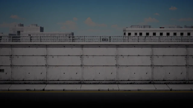 Cityscape Behind Concrete Wall Underground Rap
