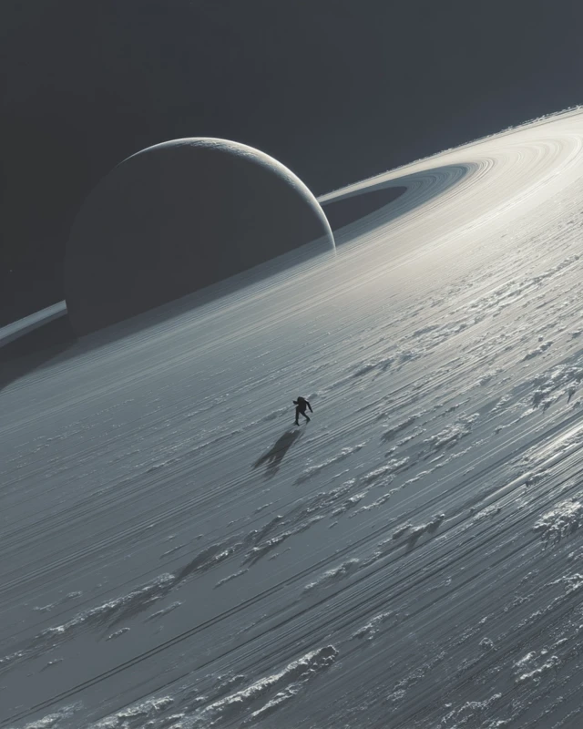 Skating on Saturns Rings Cosmic Adventure