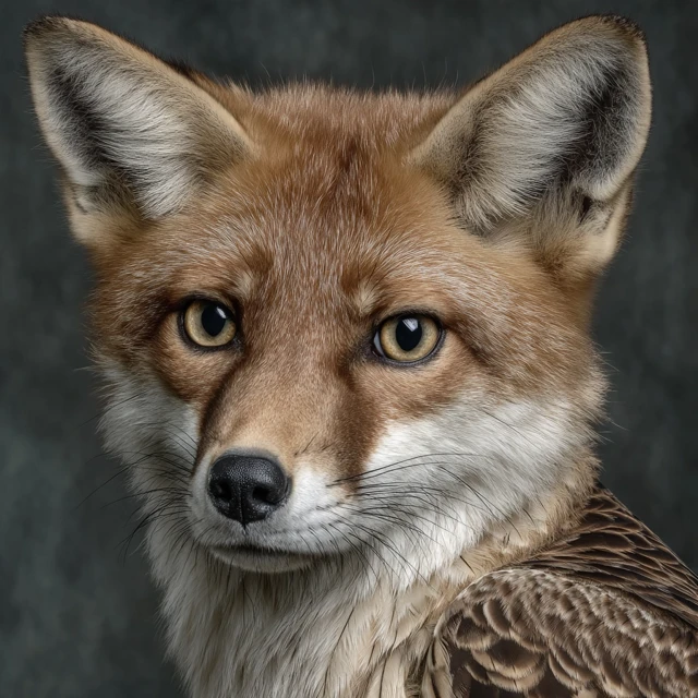 Red Fox Eagle Hybrid Creature Fantasy Art