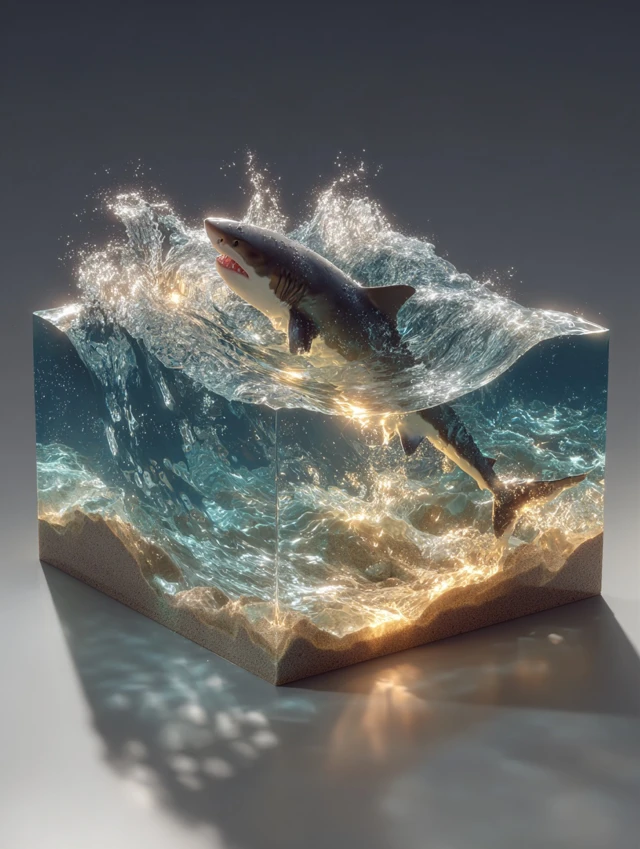 Great White Shark 3D Sand Table Model