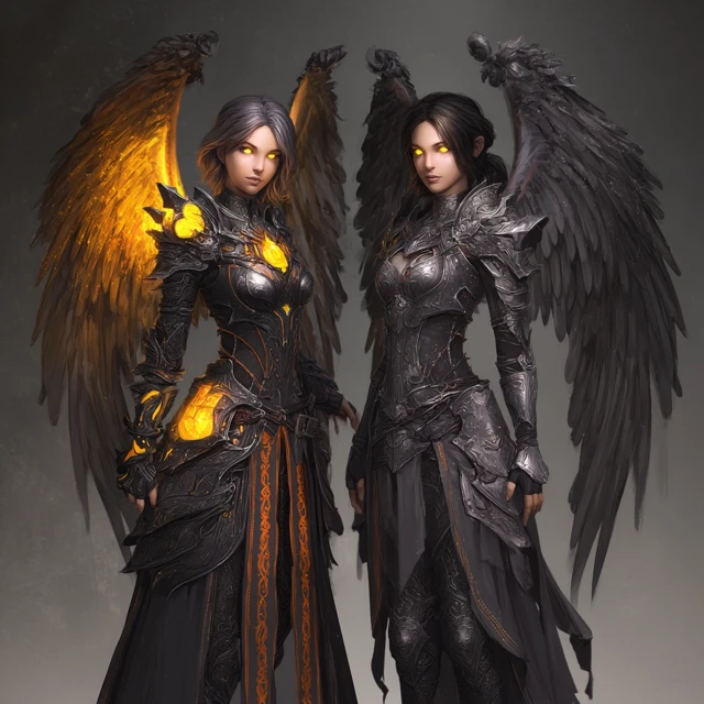 Winged Warrior Women Fantasy Concept Art