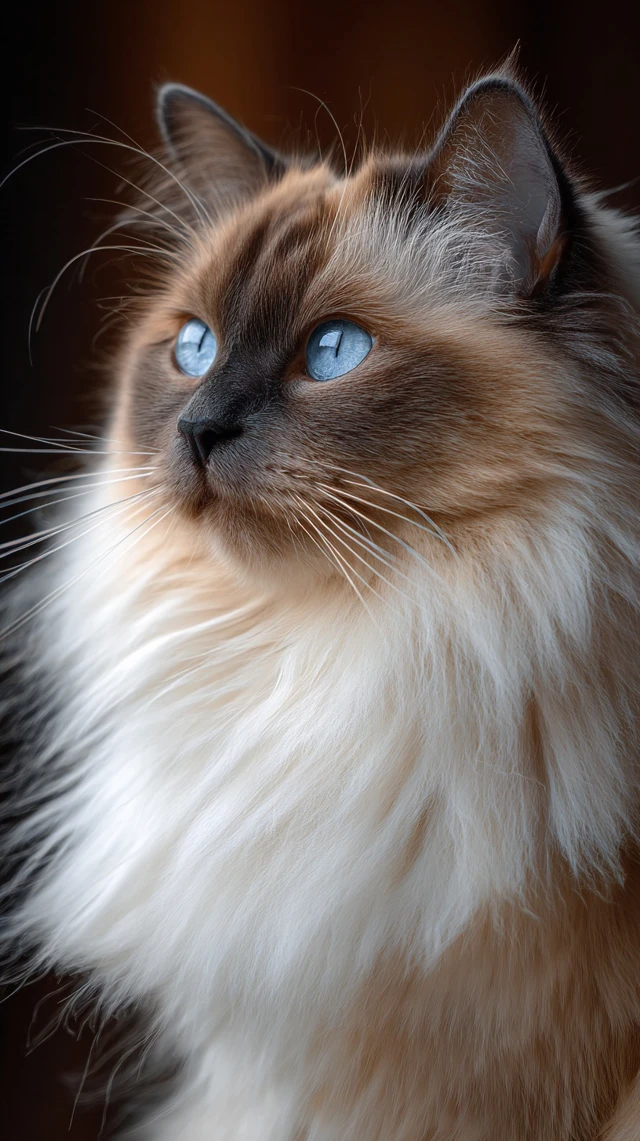 Ragdoll Cat Stunning Blue Eyes and Long Fur Beauty