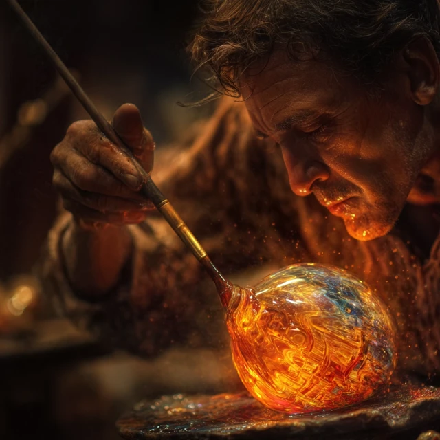 Venetian Glassblower Creates Floating Venice in Glass