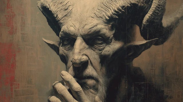 The Devil Smoking in a Regal Setting