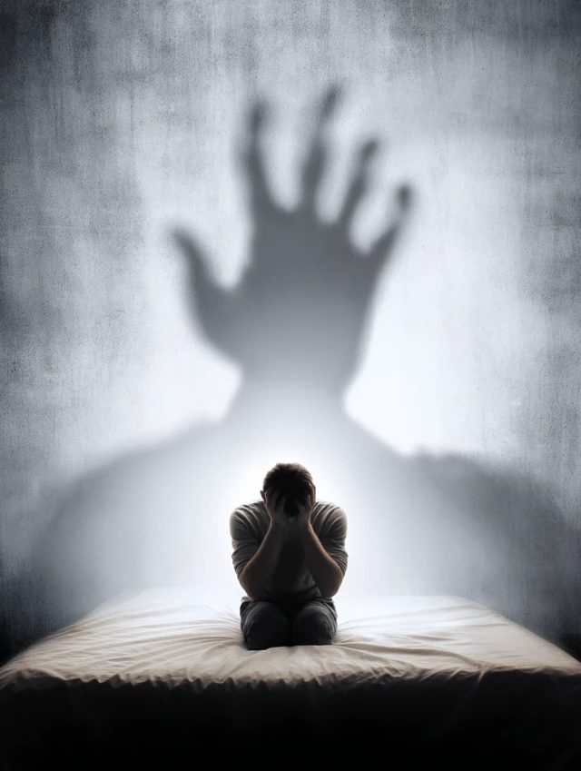 Anxiety Concept Image Man Shadow Hand