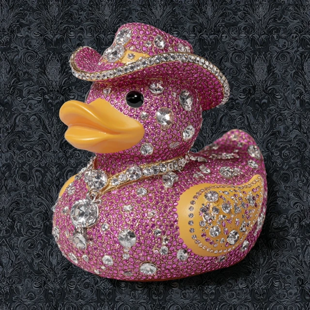 Pink Bling Cowgirl Rubber Duck Wild West Design
