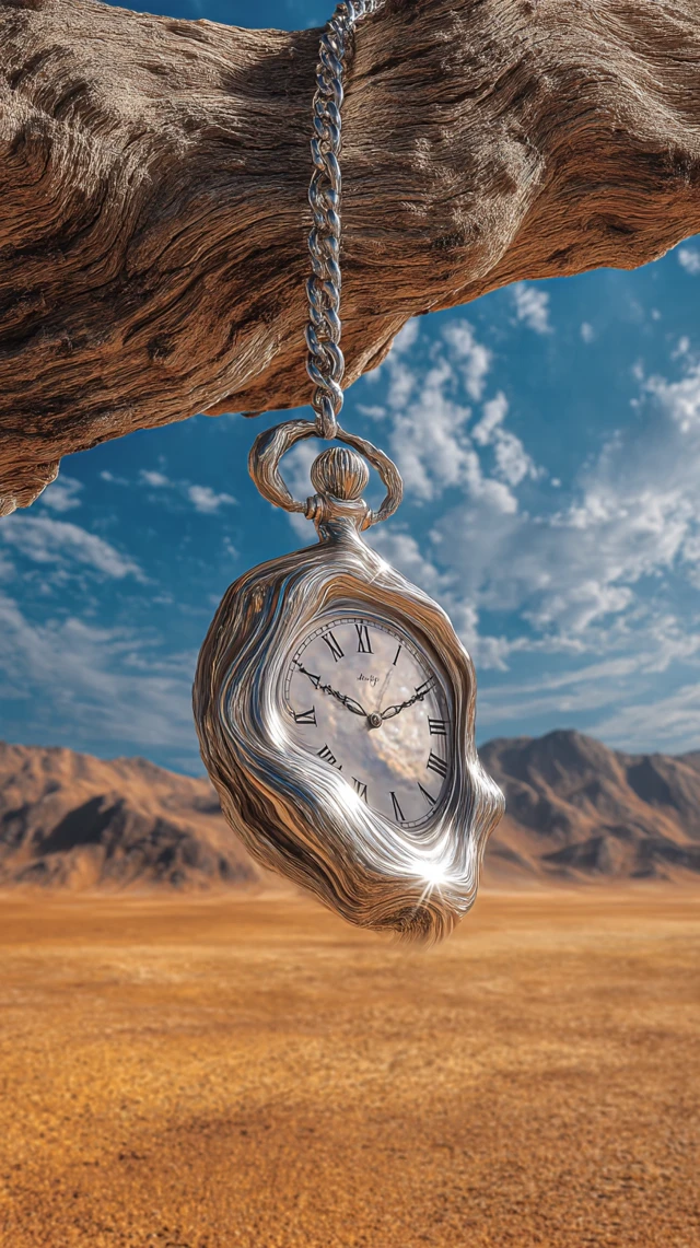Melting Watch Surreal Desert Landscape