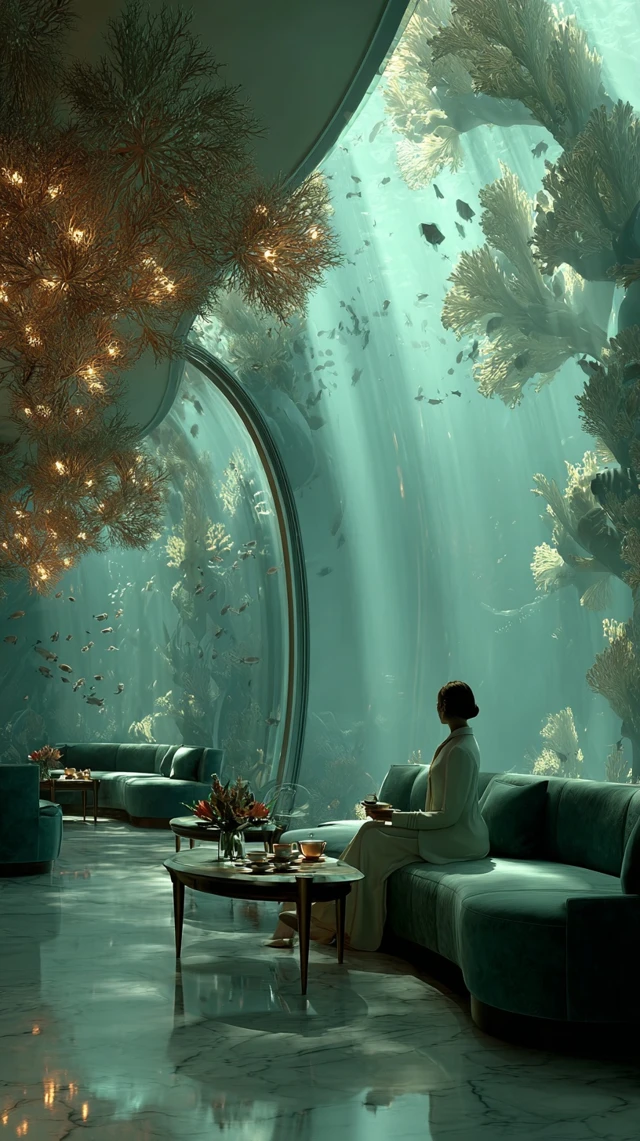 Underwater Bedroom Serenity Illustration