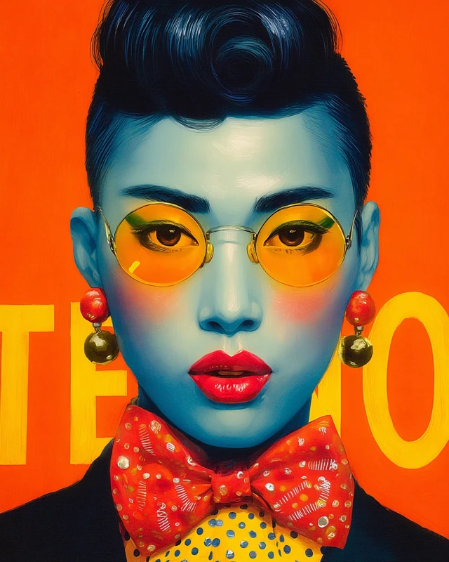 Techno Portrait with Vibrant Colors