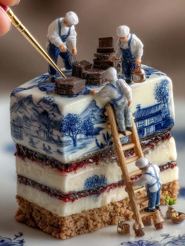Gzhel Cake Miniature Food Photography Art