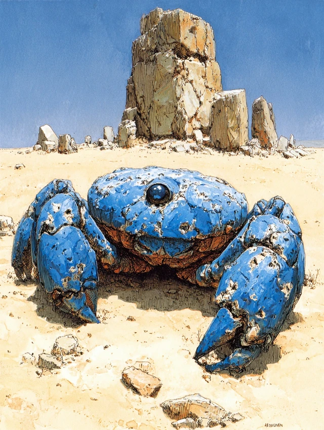 Alien Turtle on Crystal Planet Moebius Style