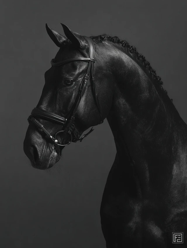 Fendi Ad Black Horse High Fashion Photo