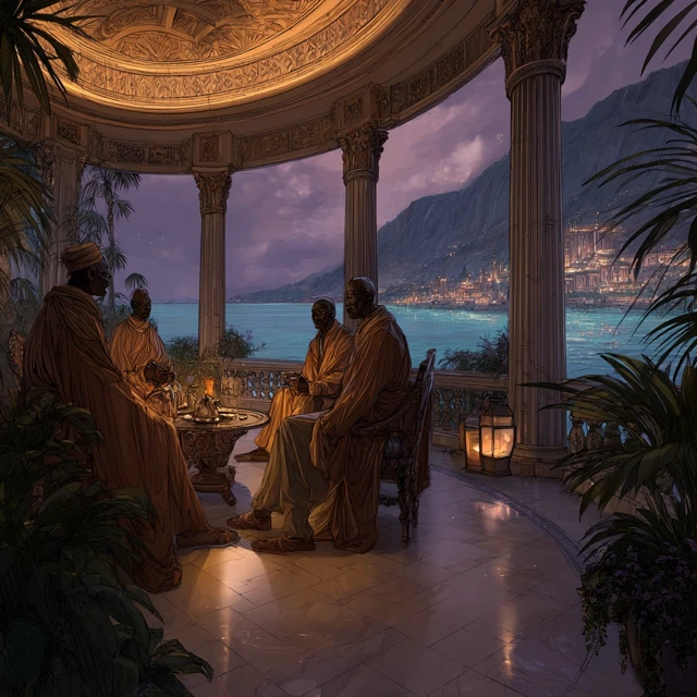 African Noblemen Discussing Politics