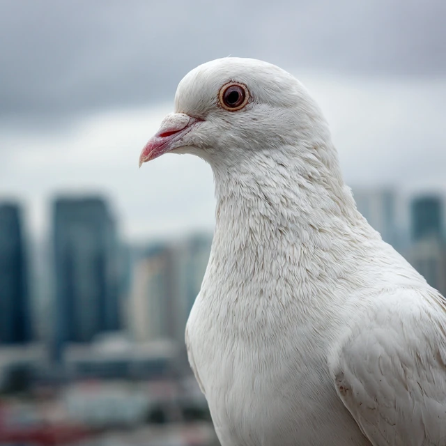 White Dove Portrait in the City