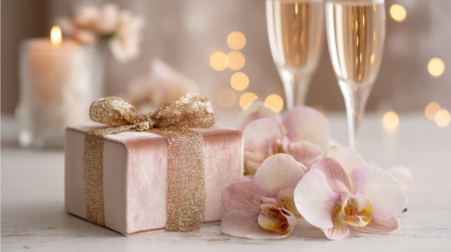Luxury Gift Box with Champagne and Orchids
