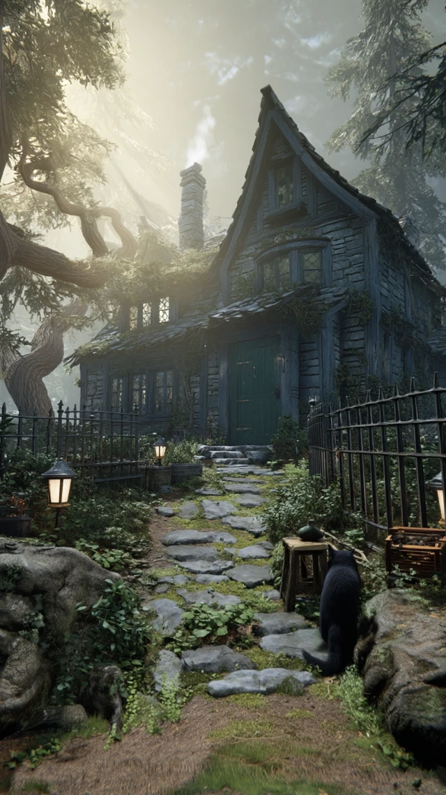 Witchs Cottage in a Forest Magical and Cozy