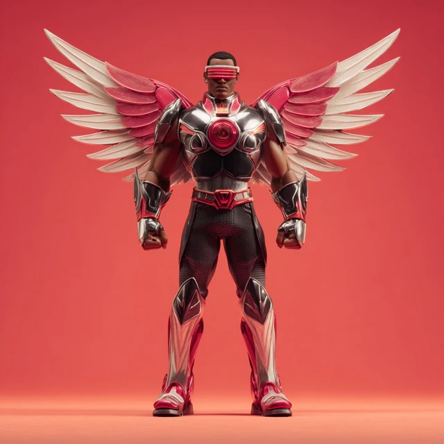 Afrofuturistic Superhero Phoenix Rising Metal Armor