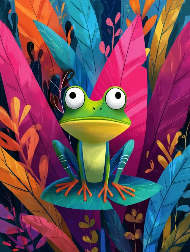 Whimsical Frog Illustration Childrens Book Cover