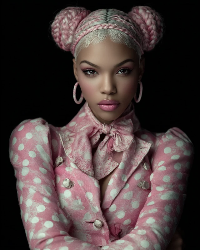 Barbie Inspired Fashion Photography on Black