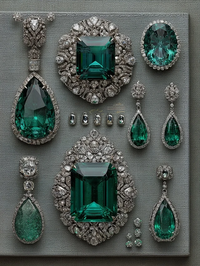 Emerald and White Topaz Jewelry Designs