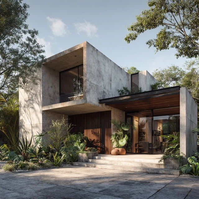 Modern Duplex Home Design Architectural Render