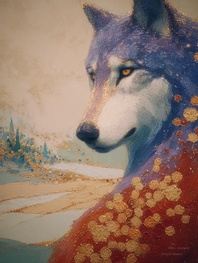 Mystical Wolf Painting