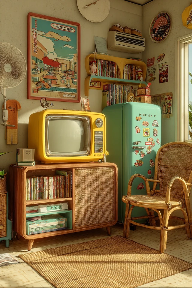 Retro 90s Interior Nostalgia TV and Decor