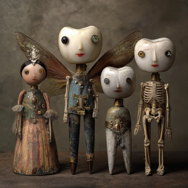 Tooth Fairy Skeleton Puppet Art