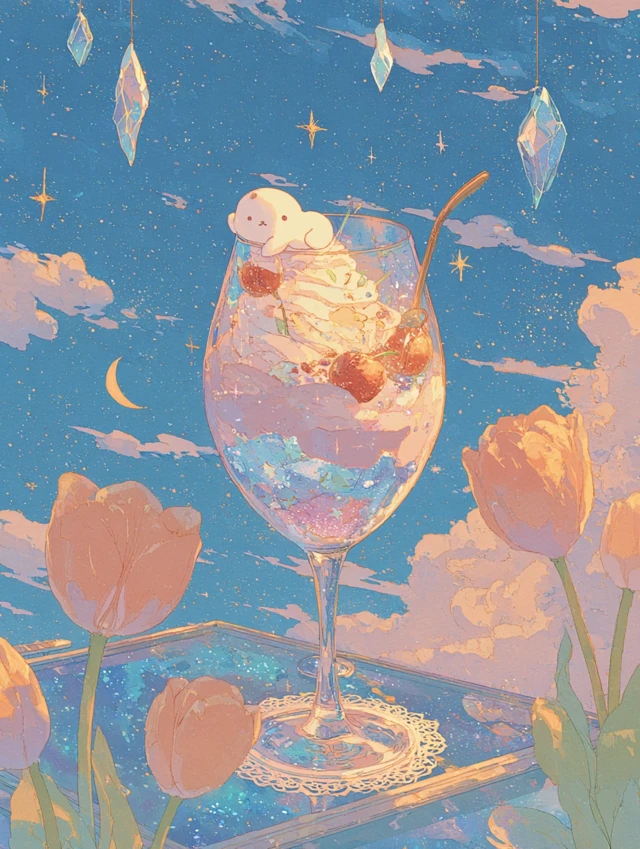 Galaxy Parfait Illustration Magical Food Art