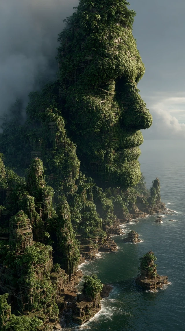 Mossy Maidens Islands Rising from the Sea