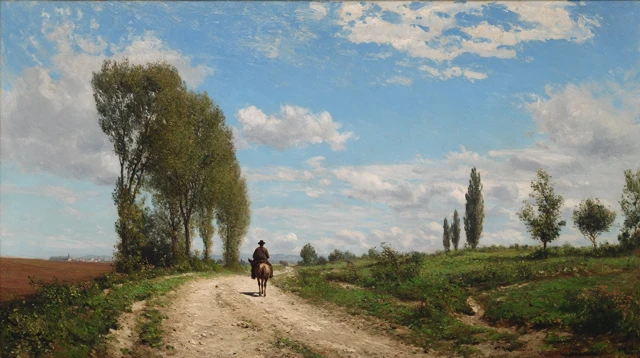 Missionary on Donkey Rural Path Painting