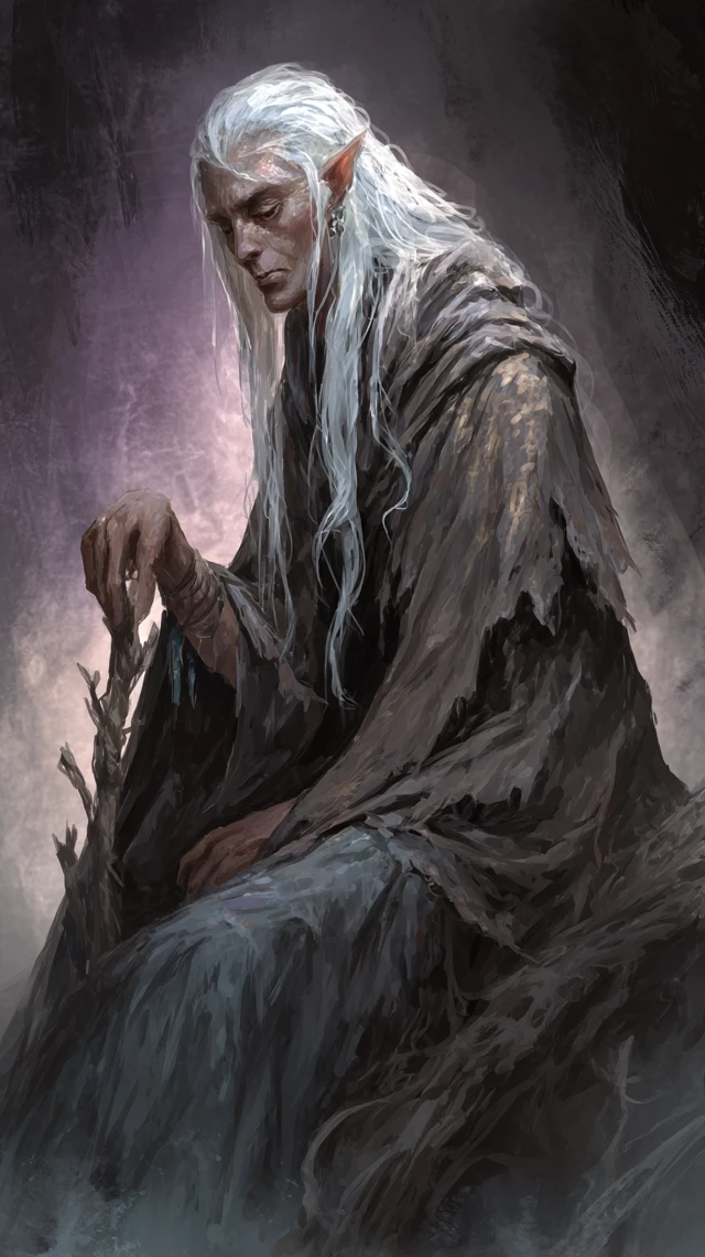 God of Misery Elven Fantasy Art