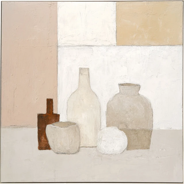 Minimalist Still Life Painting Ceramic Vessels Wabi Sabi