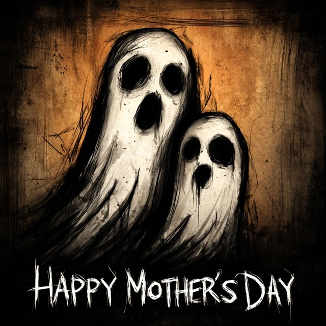 Happy Mothers Day Cartoon Ghosts