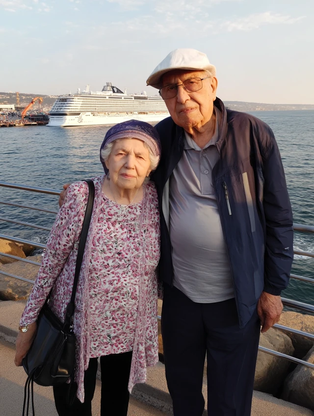 Grandmother and Grandfather Cruise Ship Photo