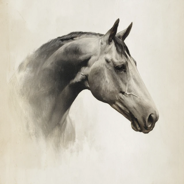 Vintage Horse Portrait by John Singer Sargent