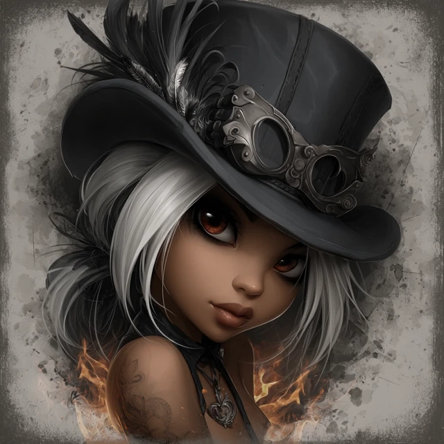 Femme Fatale Fantasy Illustration with White Hair