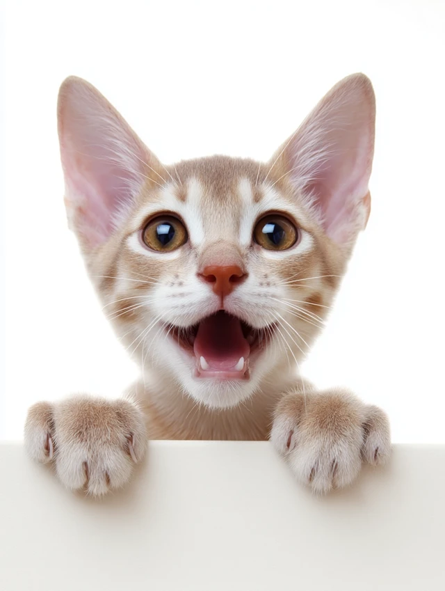 Happy Kitten Close Up Adorable and Playful