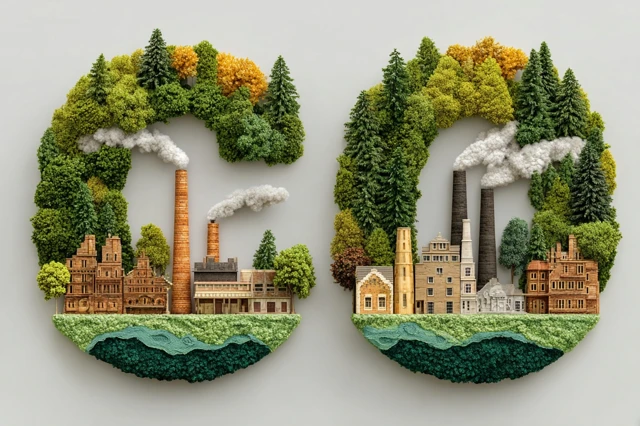 Reduce CO2 Emissions Eco Friendly Industry and Climate Concept