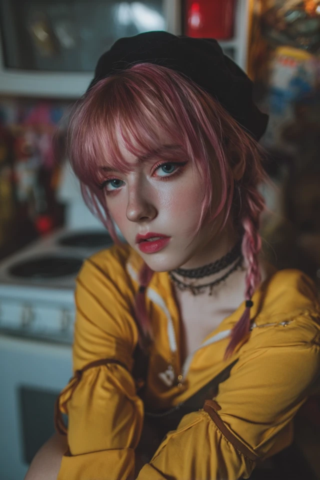 Anime Girl with White Hair Portrait