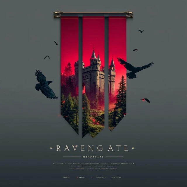 Ravengate Dune Flag Concept Art in Red and Gray