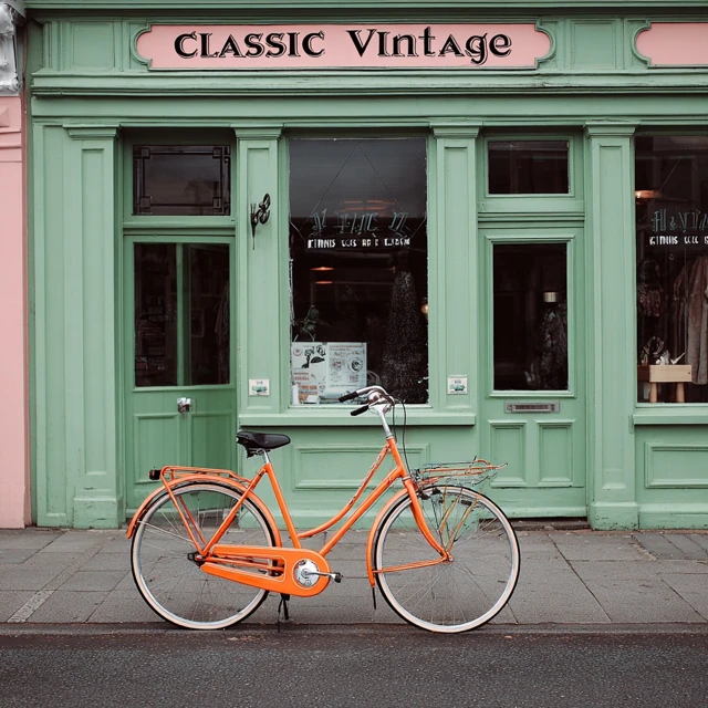 Vintage Bicycle Shop Pastel Street Style