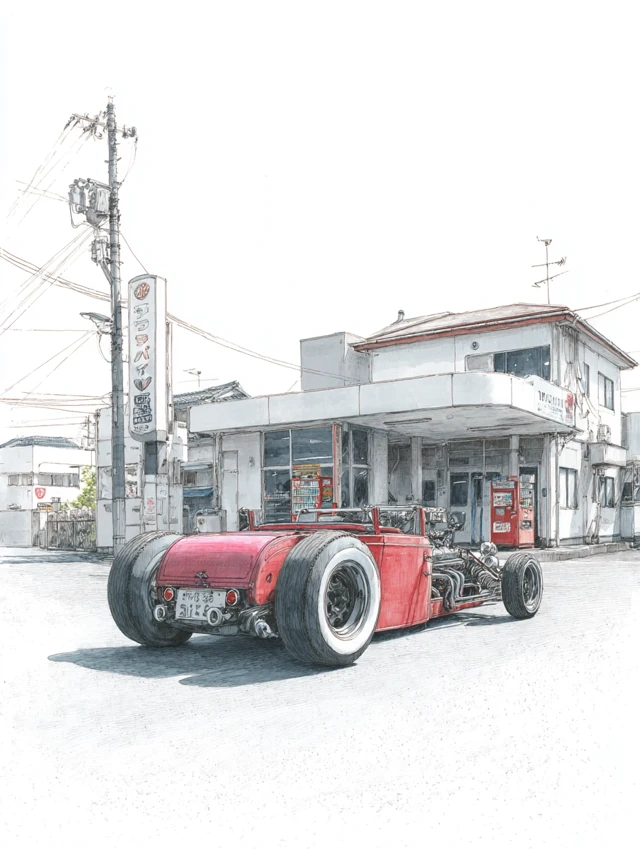 Electric Hot Rod Illustration by Katsuhiro Otomo Style